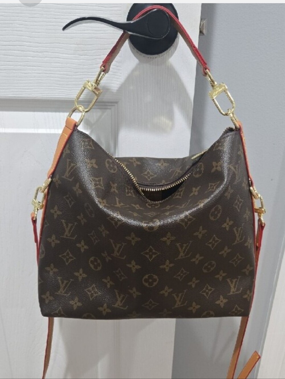 Luxury-Inspired Brown Monogram Hobo Bag - Picture 2 of 7
